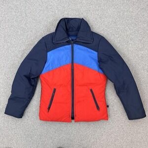 Vintage Obermeyer Jacket Womens Medium Retro Colorblock Ski Puffer 80s Neon Coat